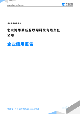 北京博思致新互联网科技有限责任公司企业信用报告分析